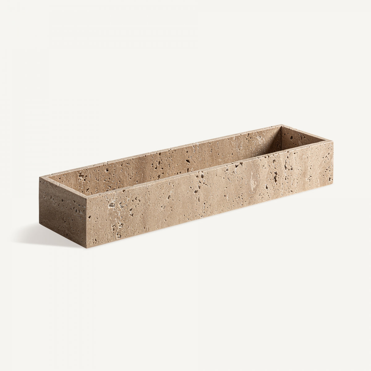 Vide-poche rectangulaire en marbre beige