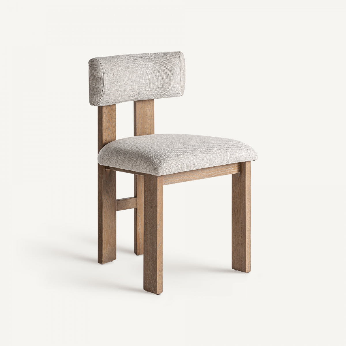 Chaise de salle à manger en tissu blanc cassé