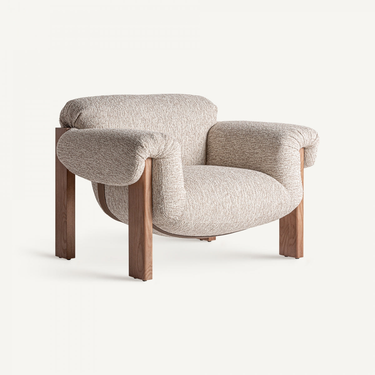 Fauteuil en tissu beige