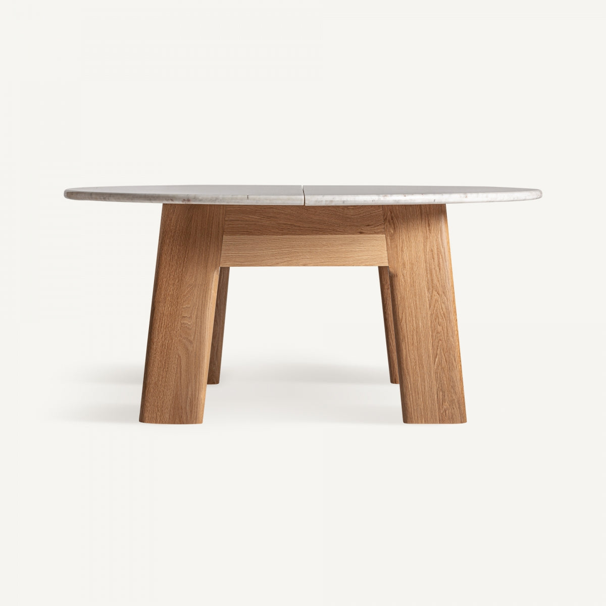 Table de salle à manger en chêne et marbre blanc