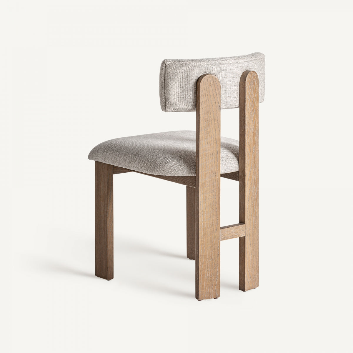 Chaise de salle à manger en tissu blanc cassé