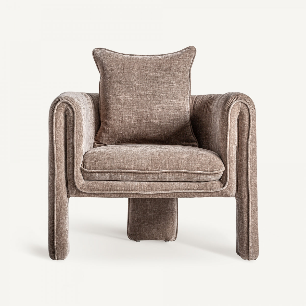 Fauteuil en tissu taupe