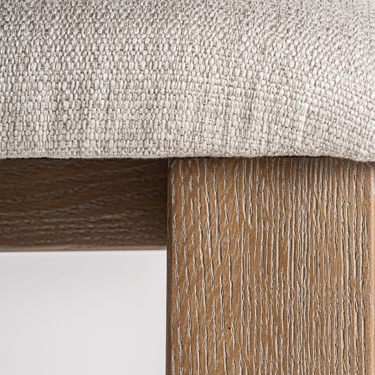 Chaise de salle à manger en tissu blanc cassé