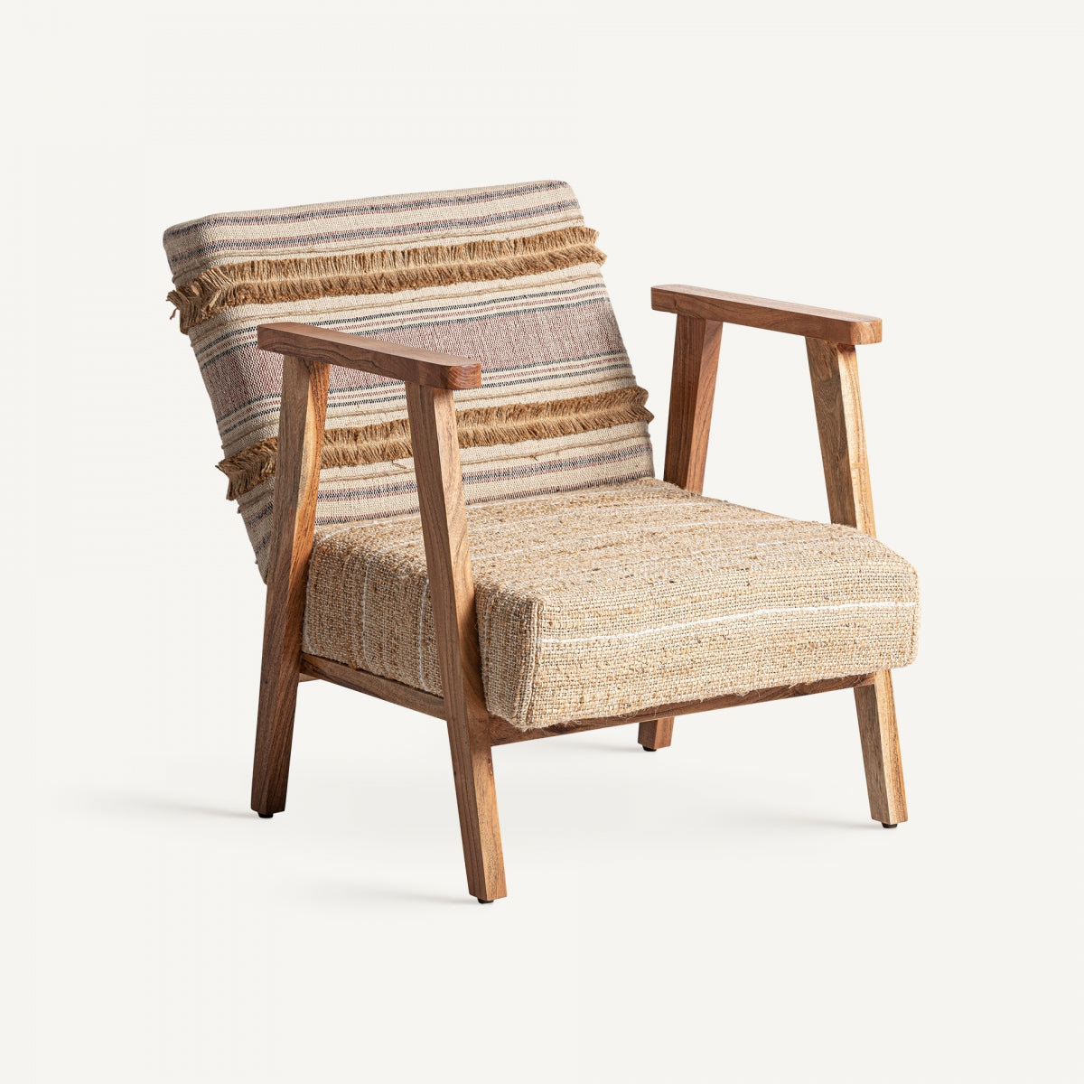 Fauteuil en tissu et fibre de chanvre