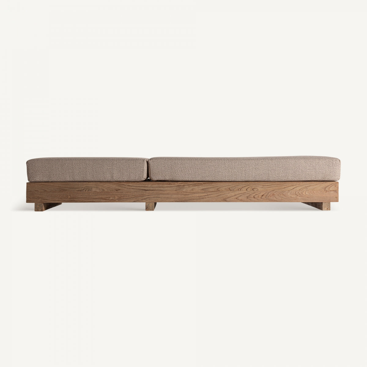 Chaise longue d'extérieur en tissu marron