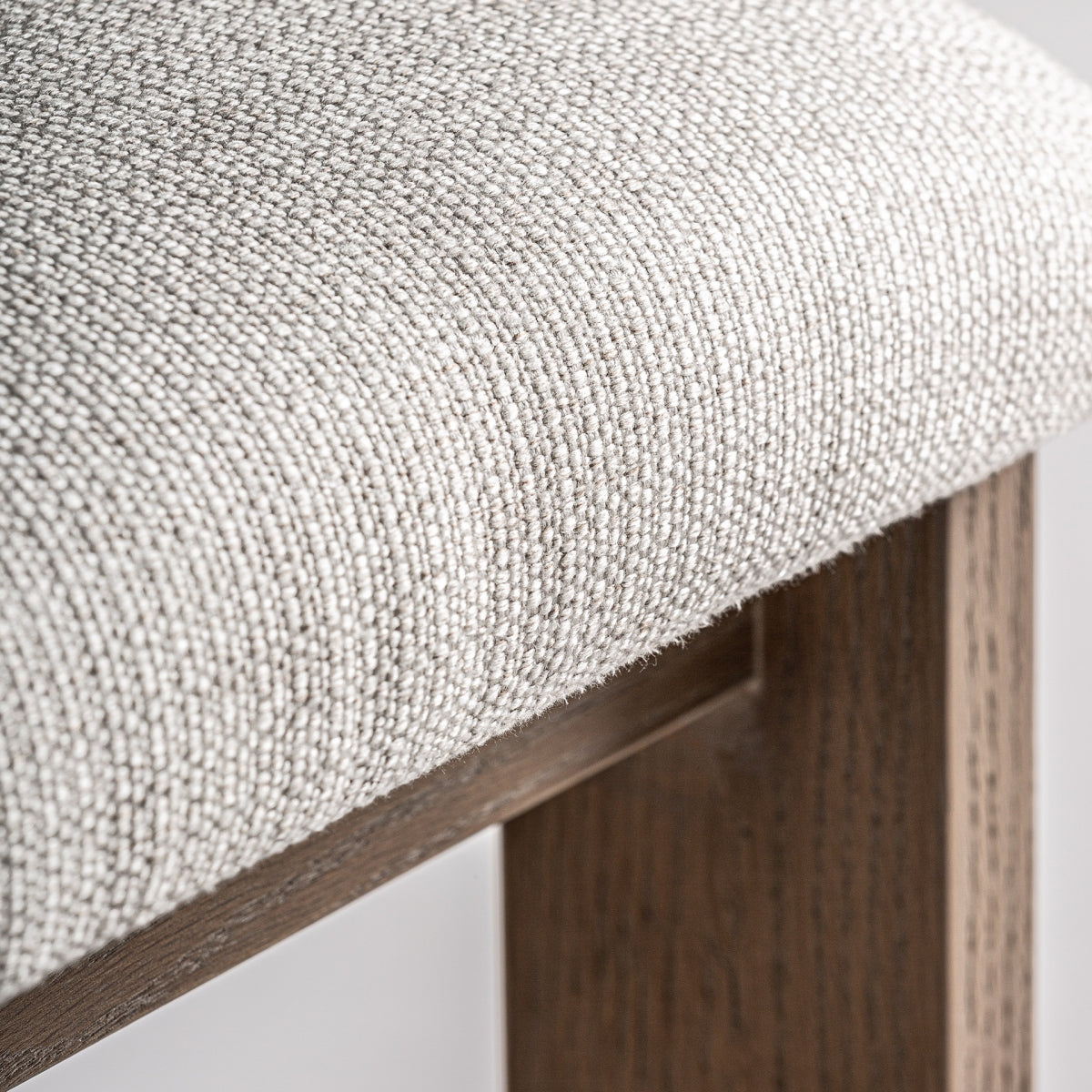 Chaise de salle à manger en tissu blanc cassé
