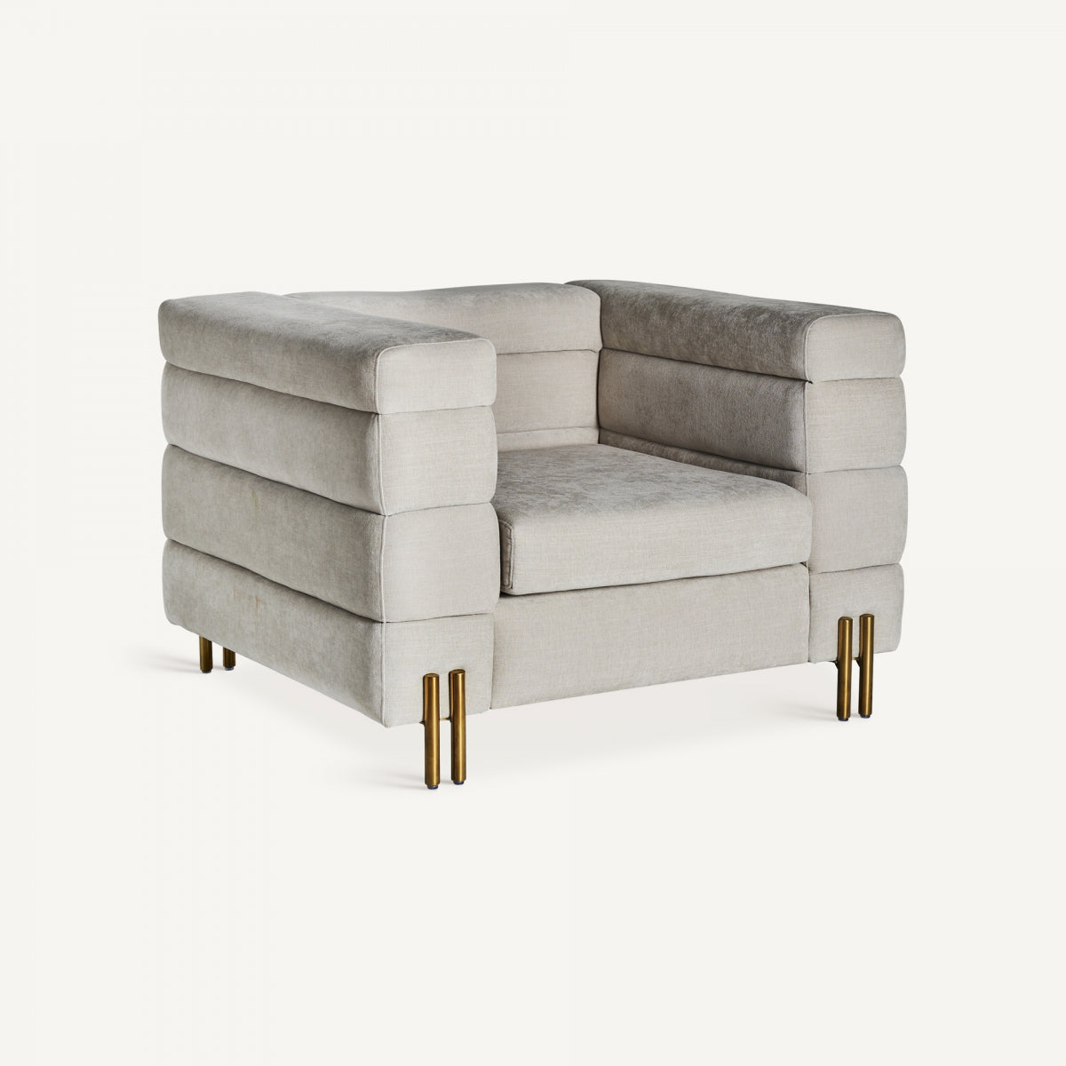 Fauteuil en tissu gris clair