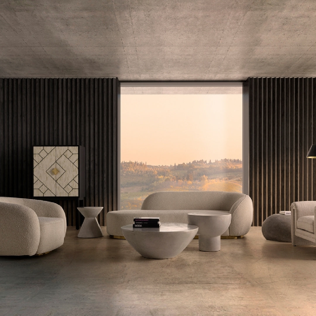 Table d'appoint en ciment gris