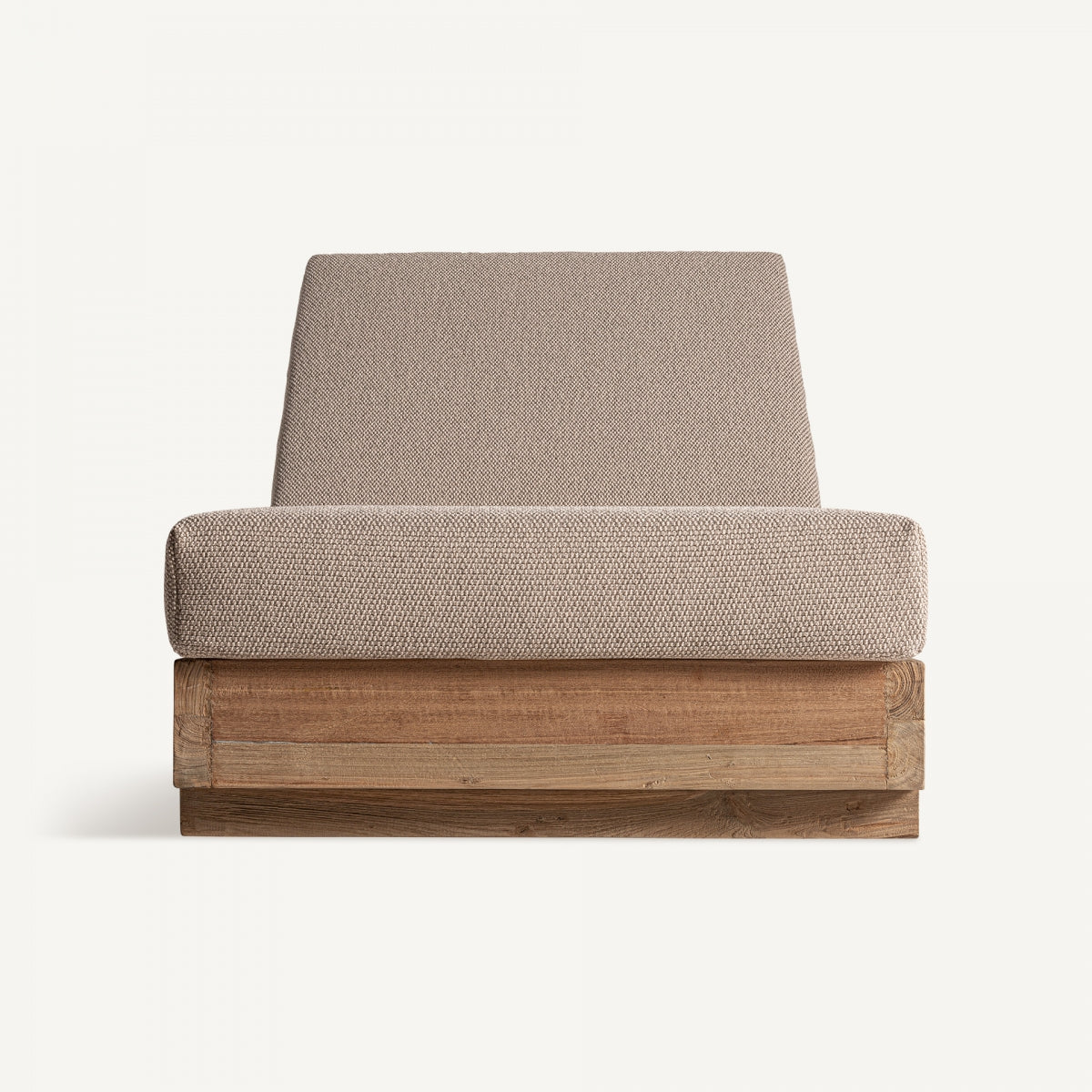 Chaise longue d'extérieur en tissu marron