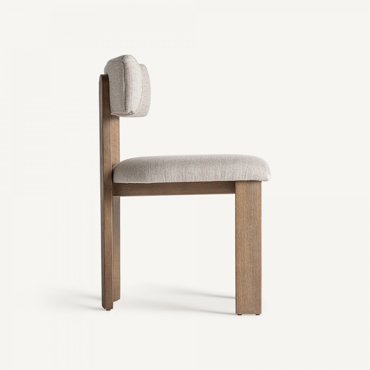 Chaise de salle à manger en tissu blanc cassé