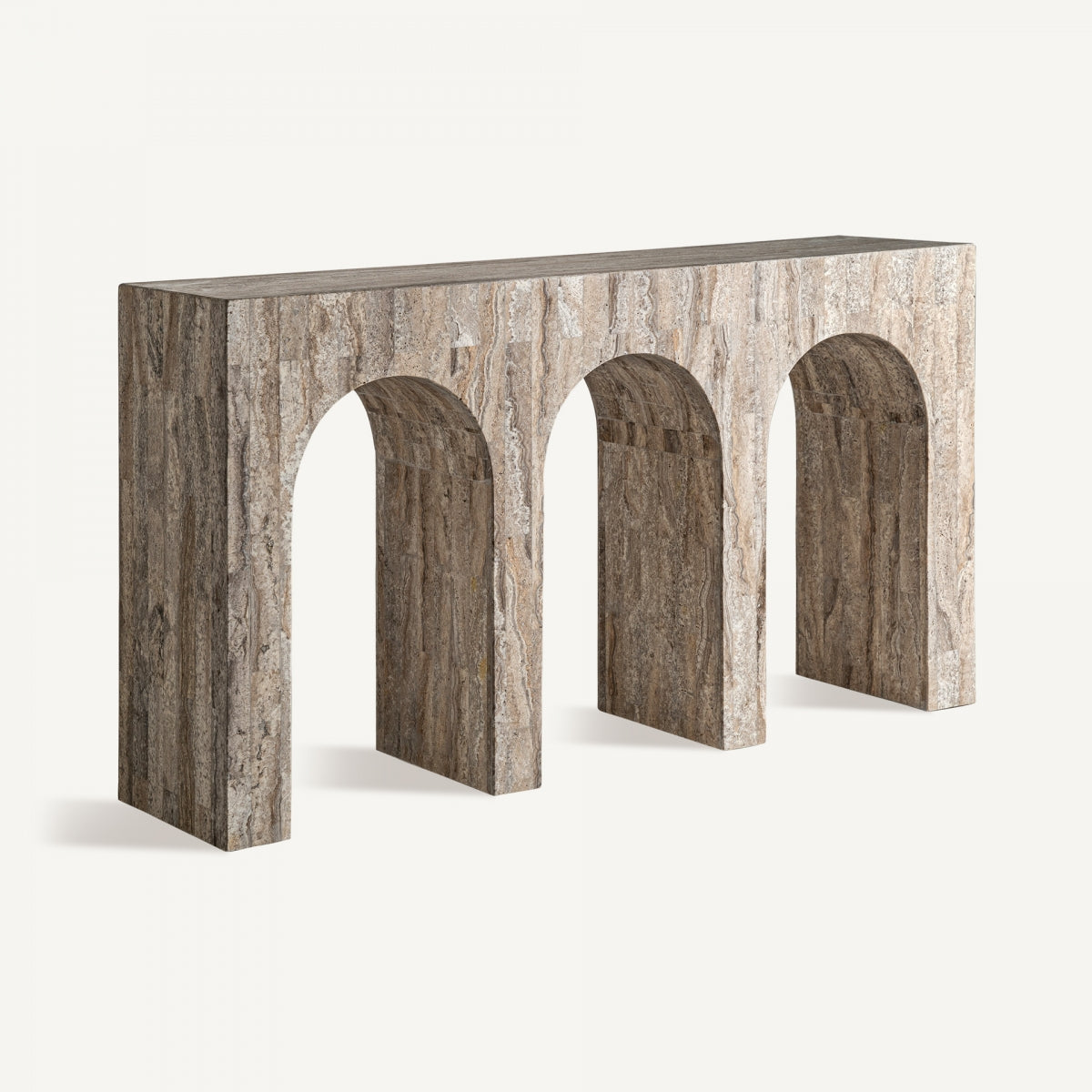Console en travertin beige