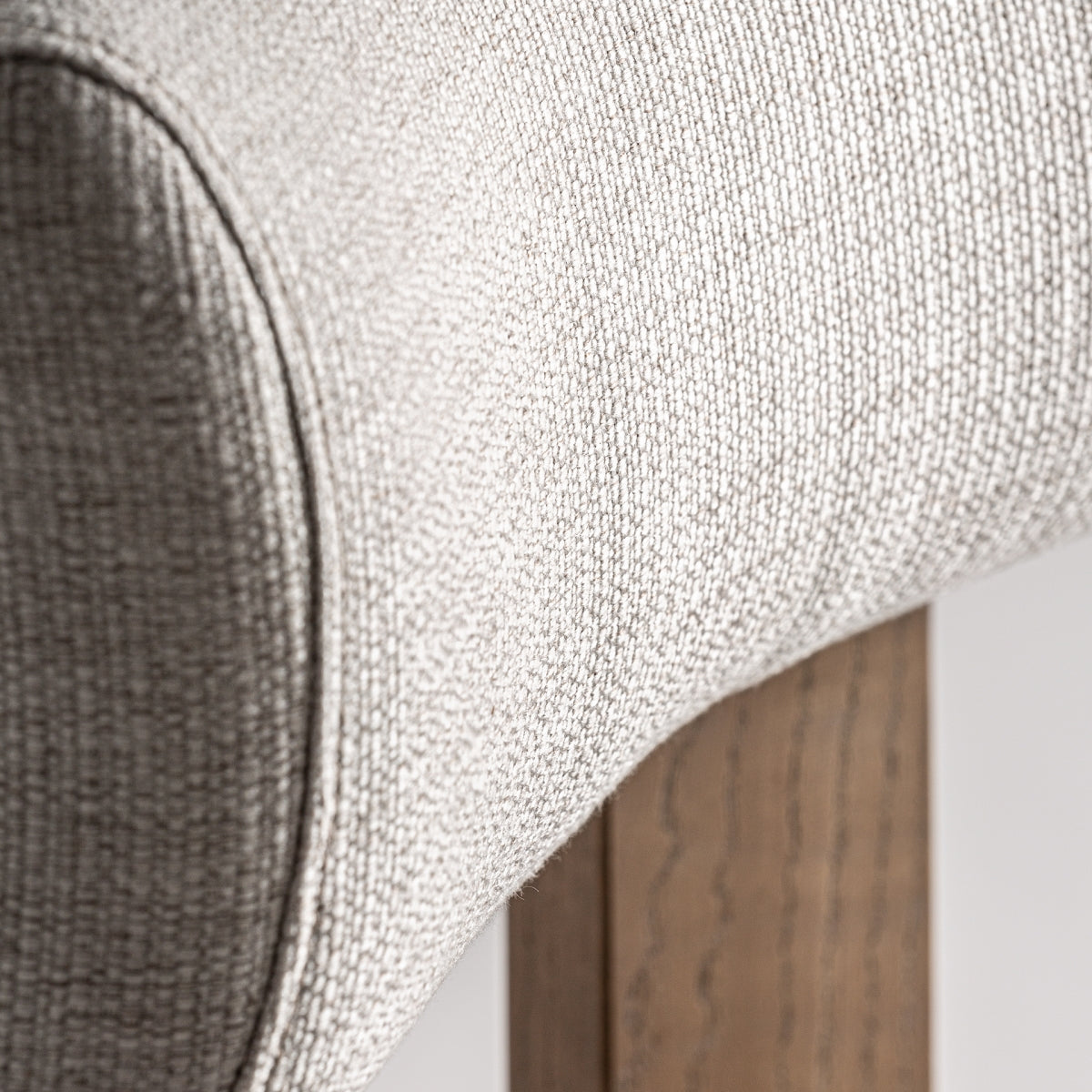 Chaise de salle à manger en tissu blanc cassé