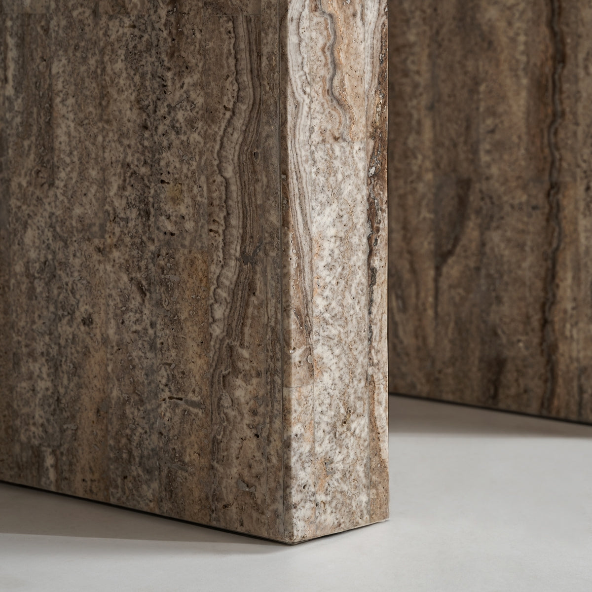 Console en travertin beige
