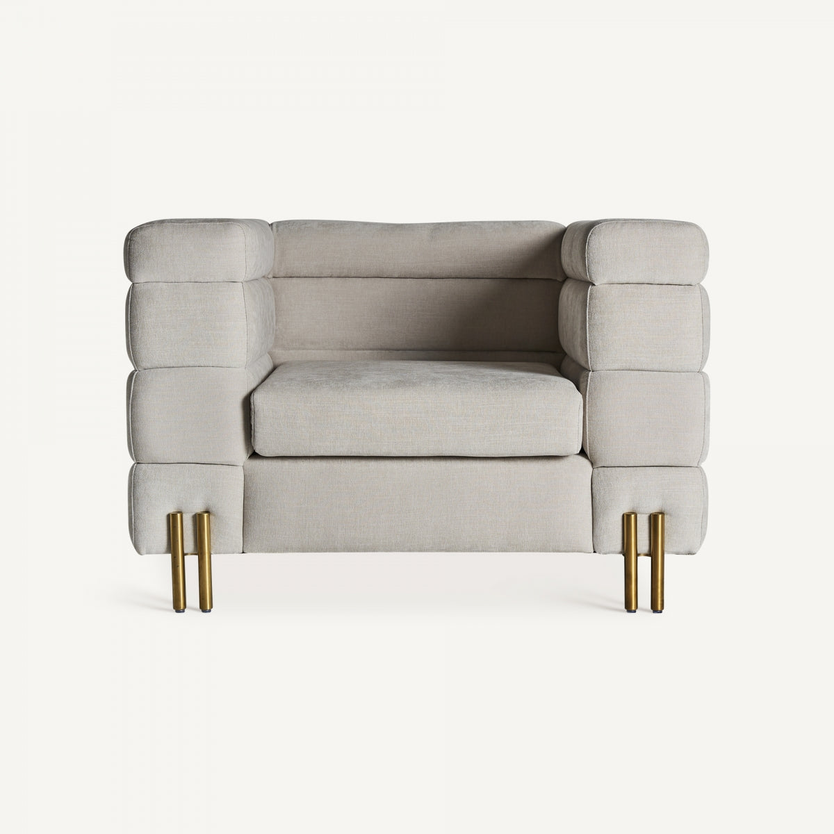 Fauteuil en tissu gris clair