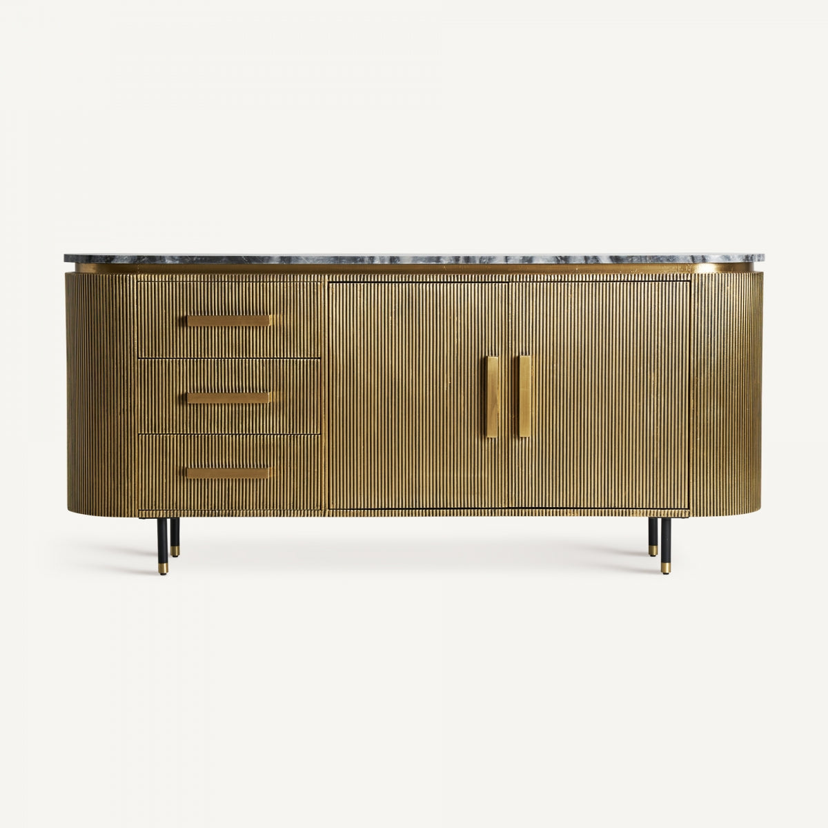 Buffet en marbre et laiton doré