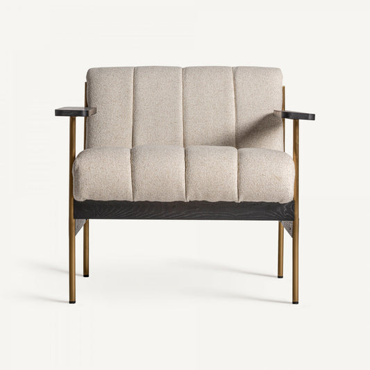 Fauteuil d'appoint en tissu blanc cassé