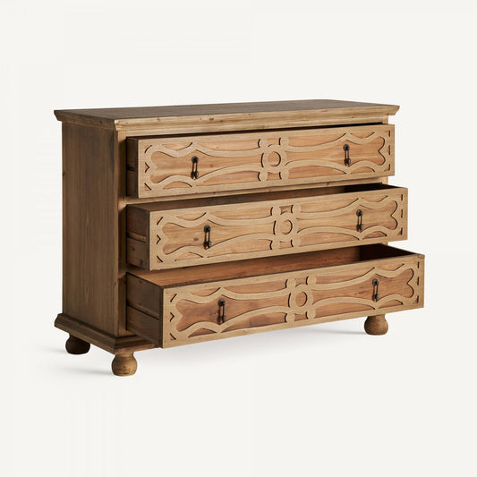 Commode en bois d'orme marron