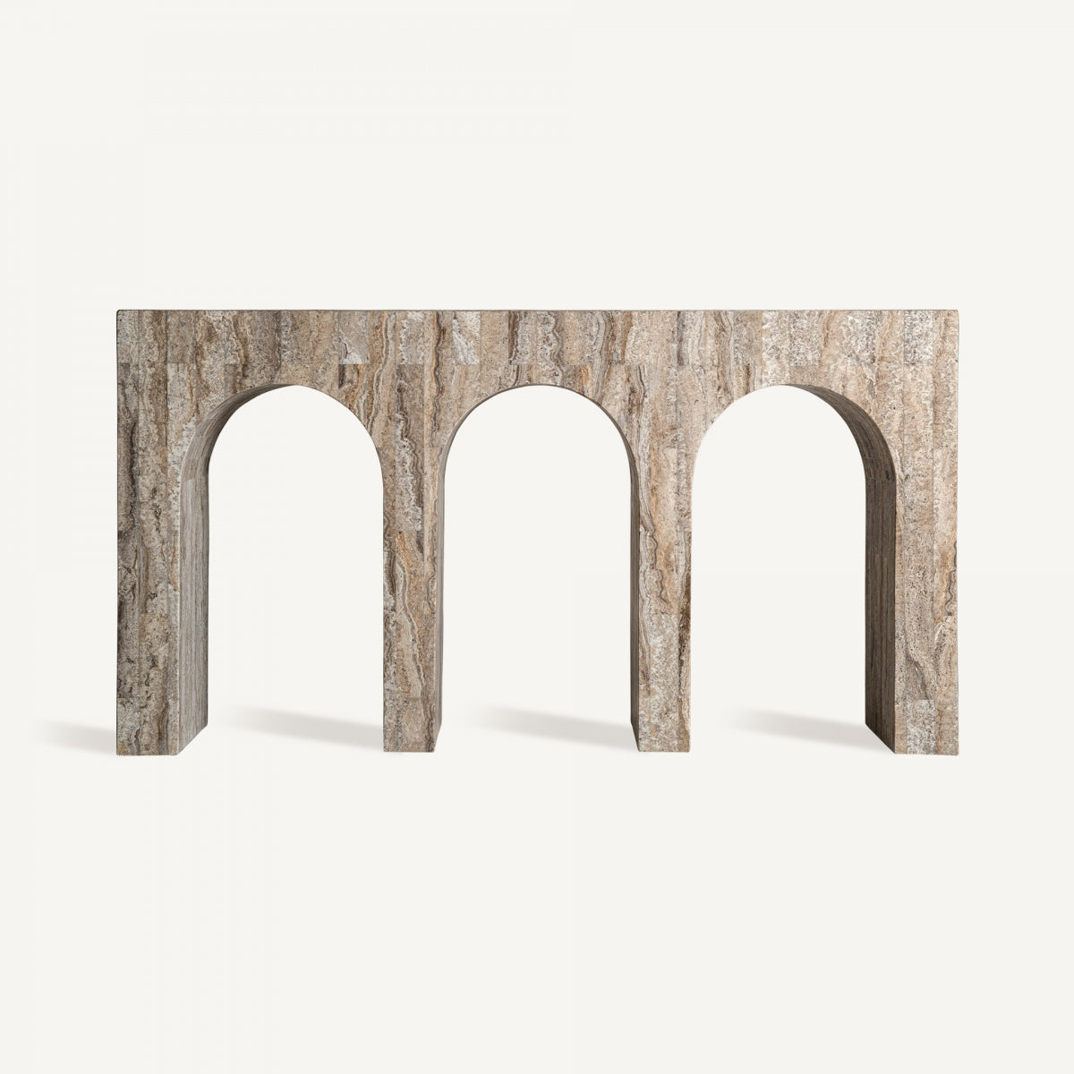 Console en travertin beige