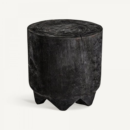 Table d'appoint en bois de suar brûlé