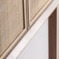 Buffet haut en bois de manguier et rotin