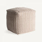 Pouf beige en tissu recyclé
