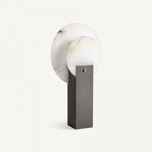 Lampe de table en marbre blanc veinuré