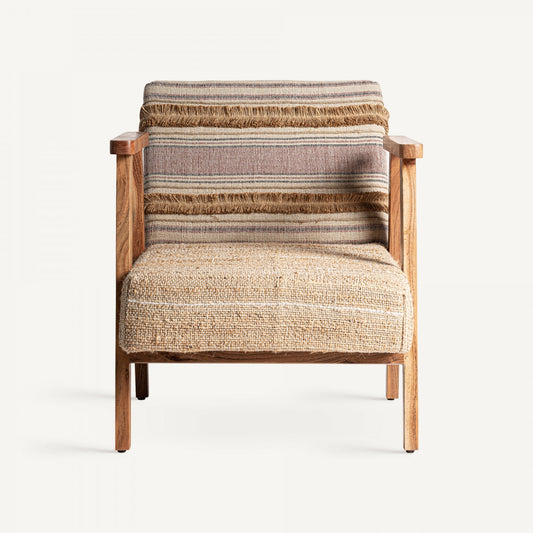 Fauteuil en tissu et fibre de chanvre