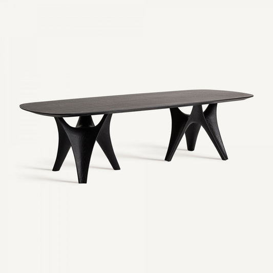 Table de salle à manger rectangulaire en chêne noir