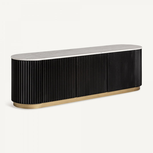 Meuble TV en marbre blanc