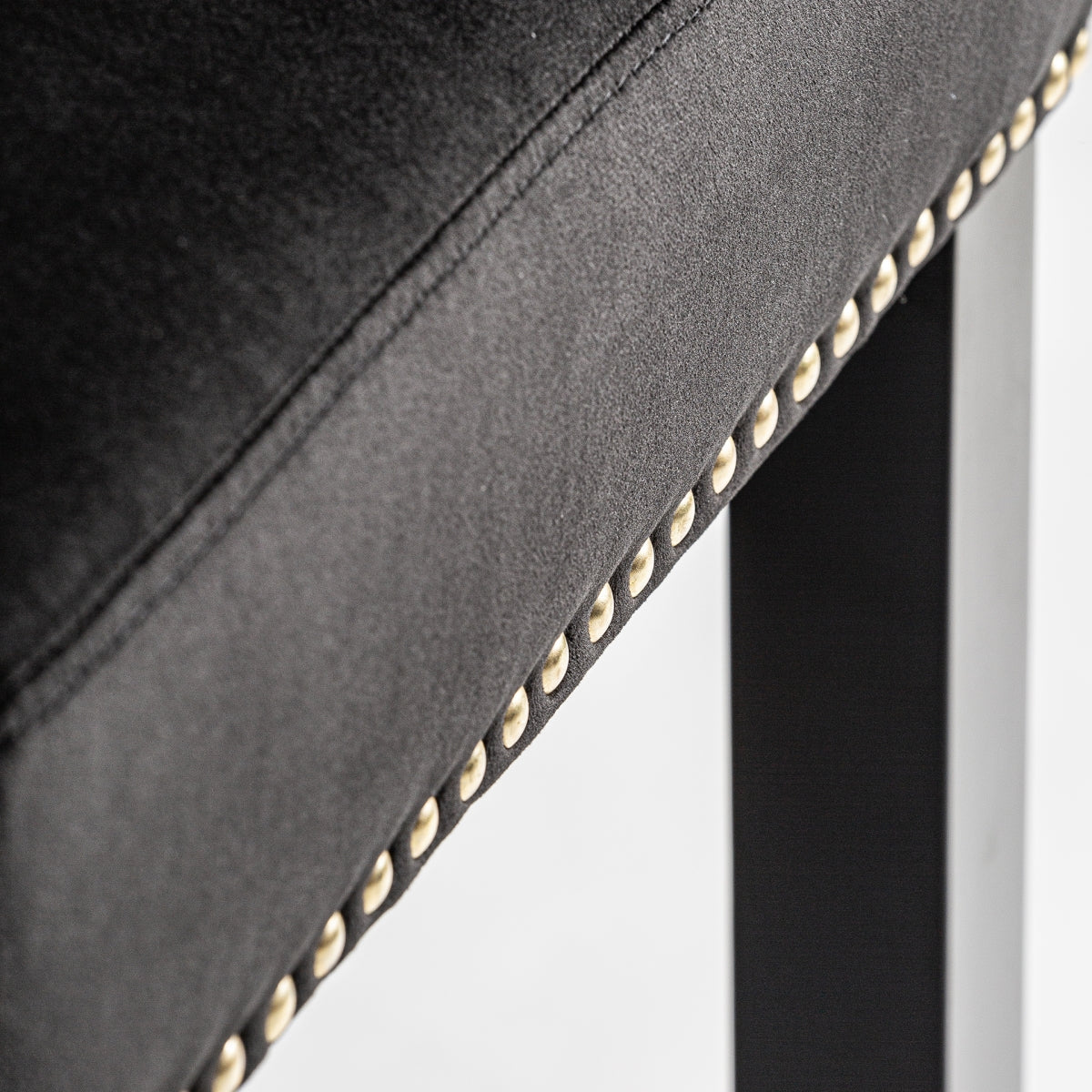 Chaise de bar capitonnée en velours noir