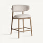 Tabouret de bar en tissu beige
