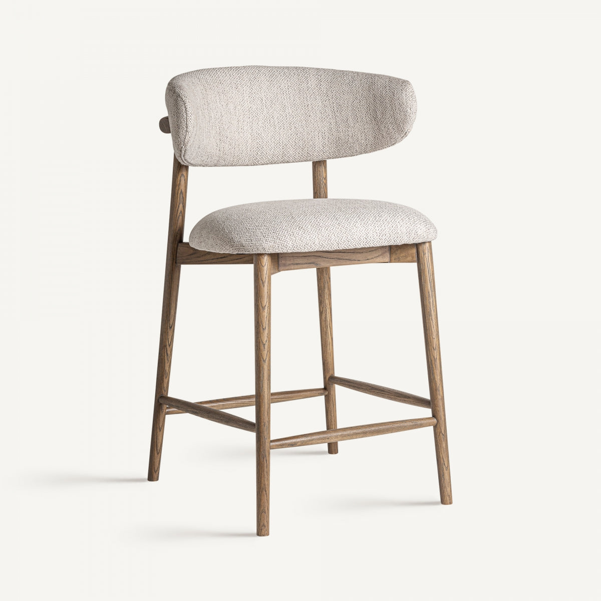 Tabouret de bar en tissu beige