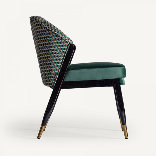 Chaise de salle à manger en velours vert