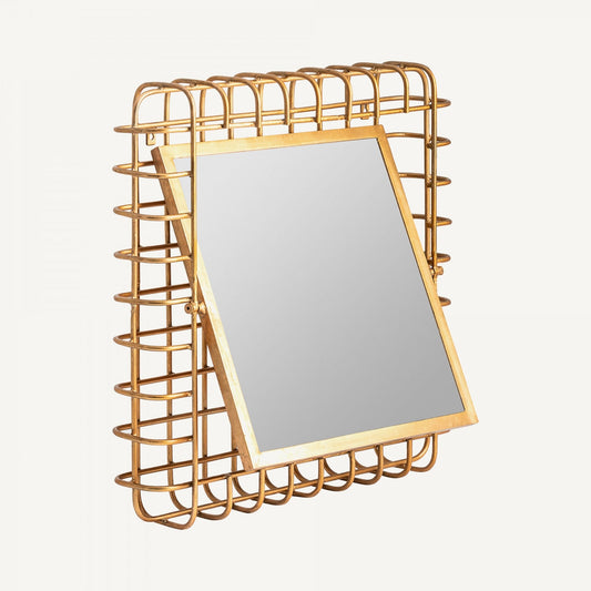 Miroir carré en verre et laiton