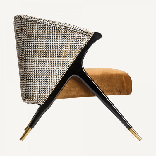 Fauteuil d'appoint en velours jaune