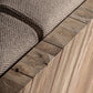 Canapé d'extérieur 4 places en tissu marron