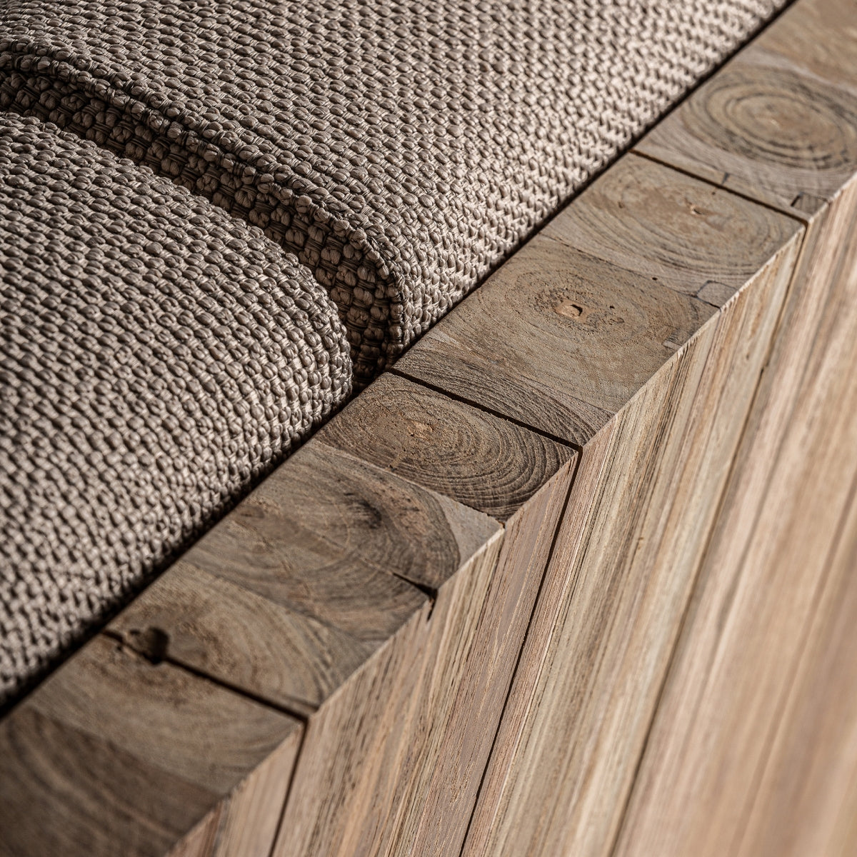 Canapé d'extérieur 4 places en tissu marron
