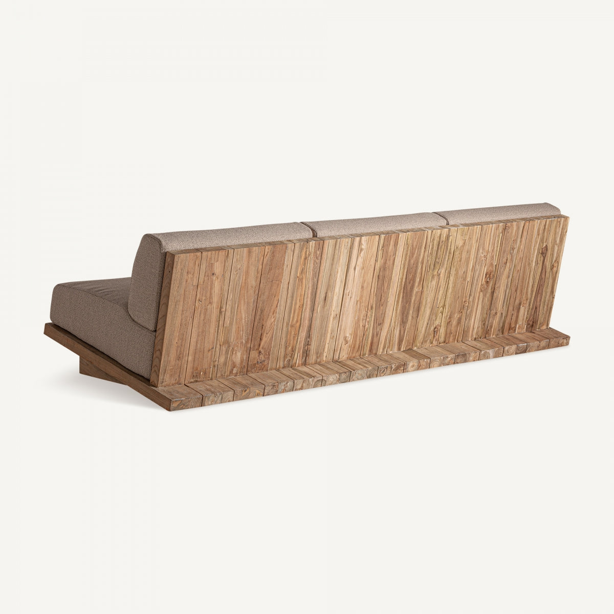 Canapé d'extérieur 4 places en tissu marron