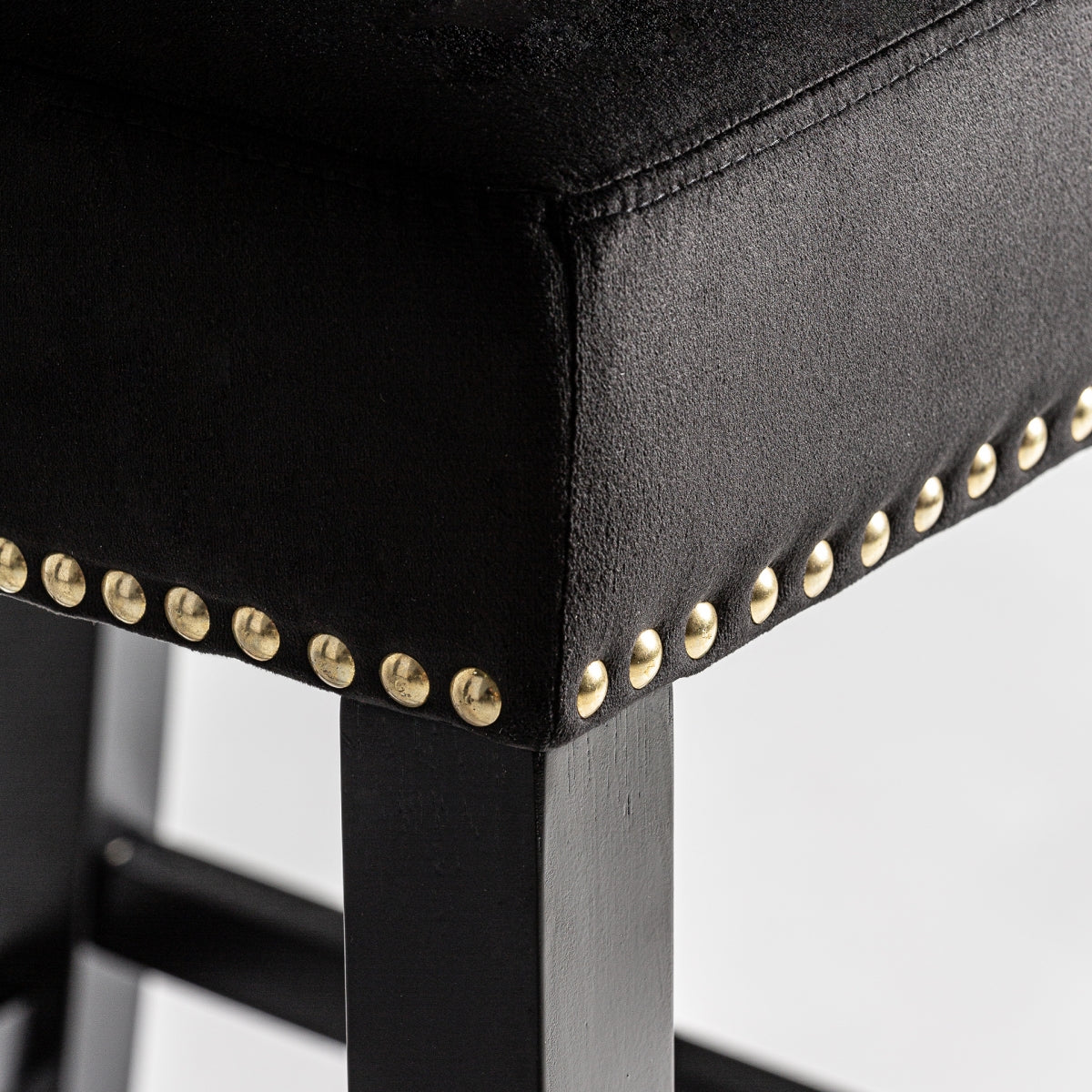 Chaise de bar capitonnée en velours noir