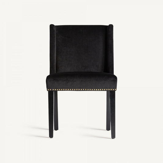 Chaise de salle à manger en velours noir