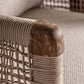 Canapé d'extérieur 3 places en tissu beige