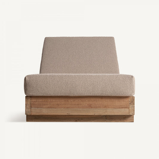 Chaise longue d'extérieur en tissu marron