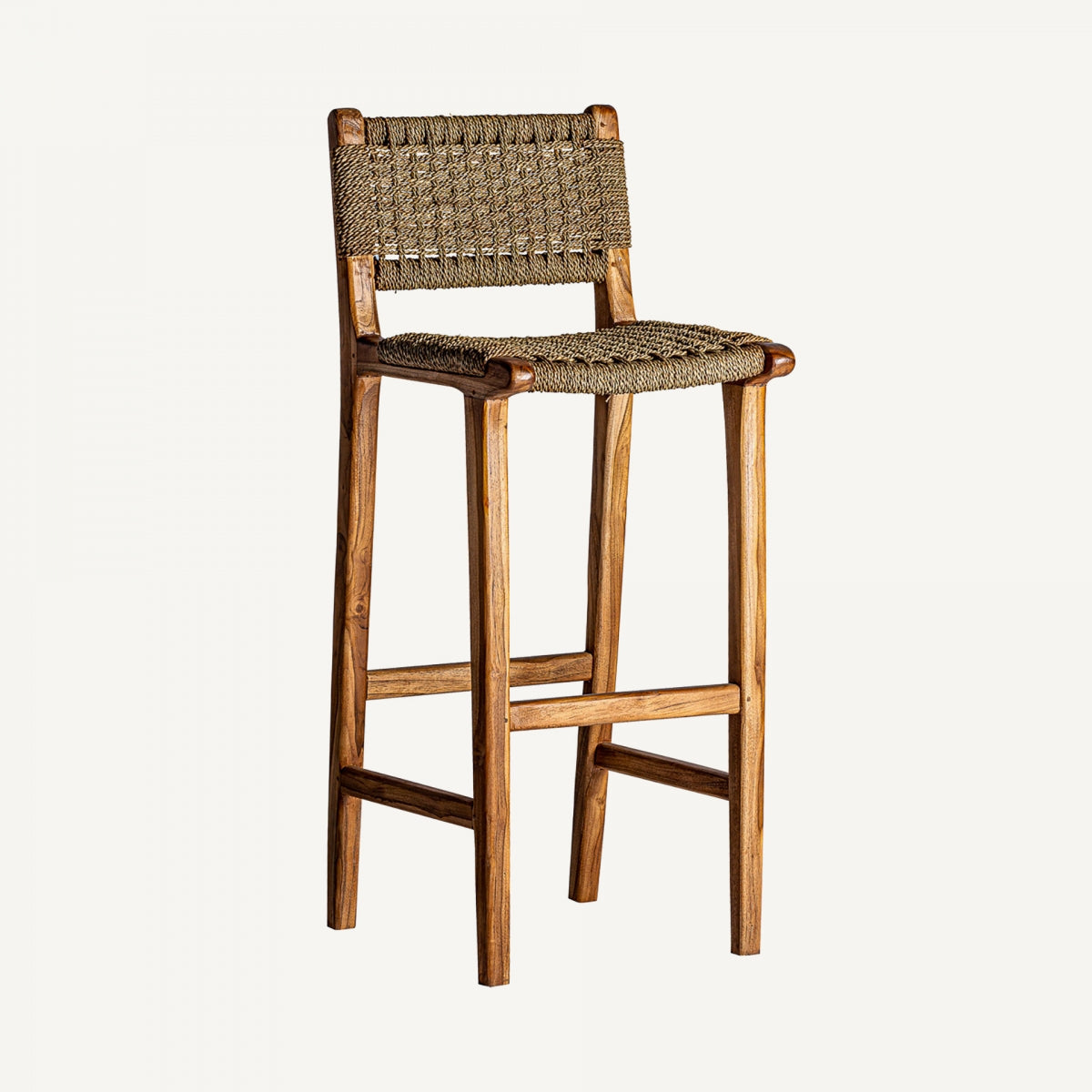 Chaise de bar en bois de teck
