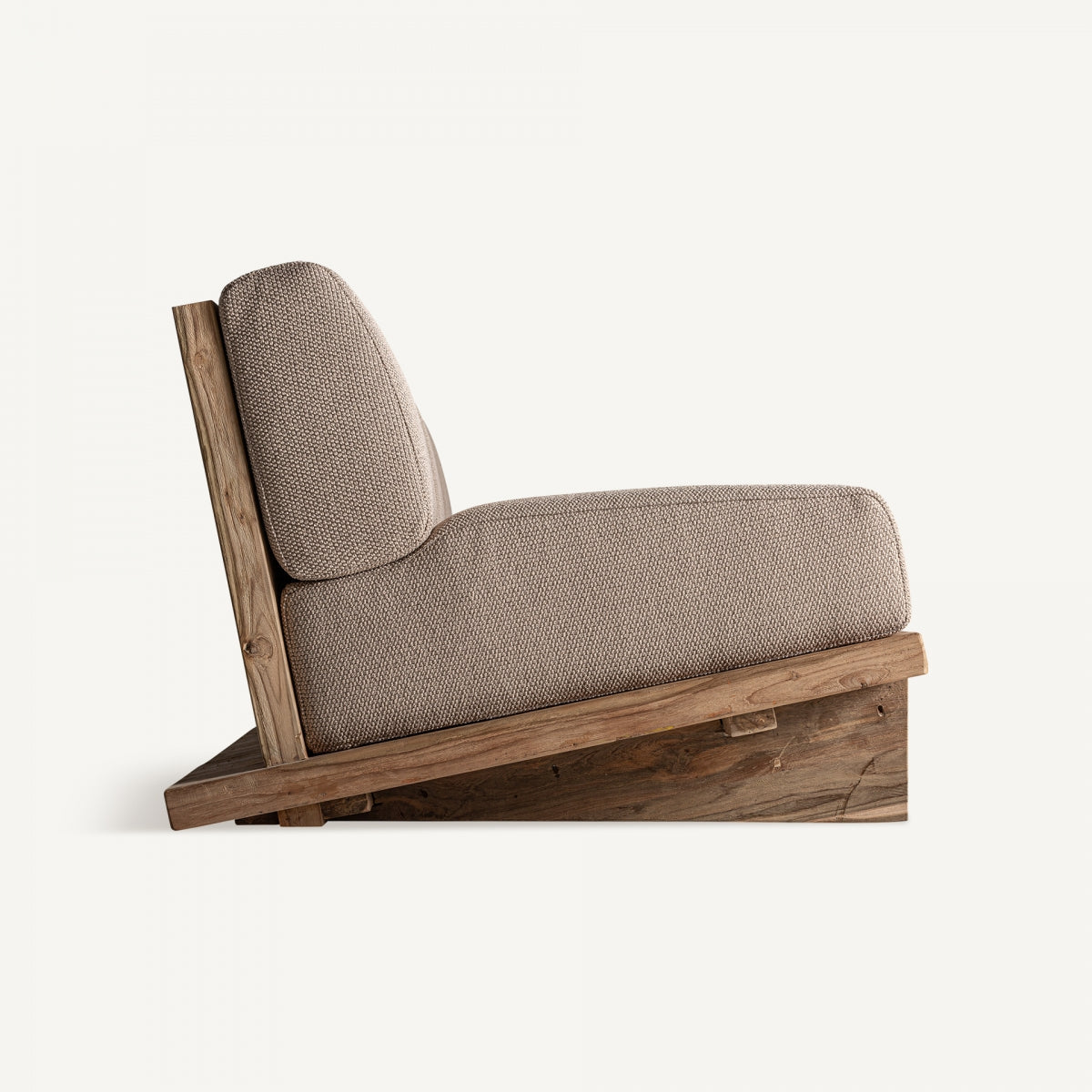 Canapé d'extérieur 4 places en tissu marron