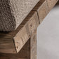 Canapé d'extérieur 4 places en tissu marron