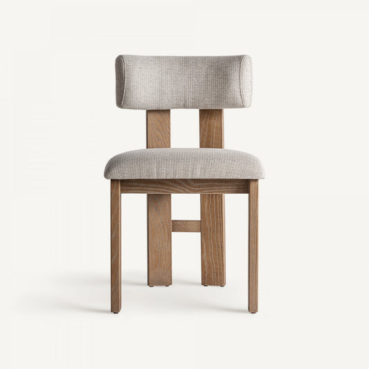 Chaise de salle à manger en tissu blanc cassé