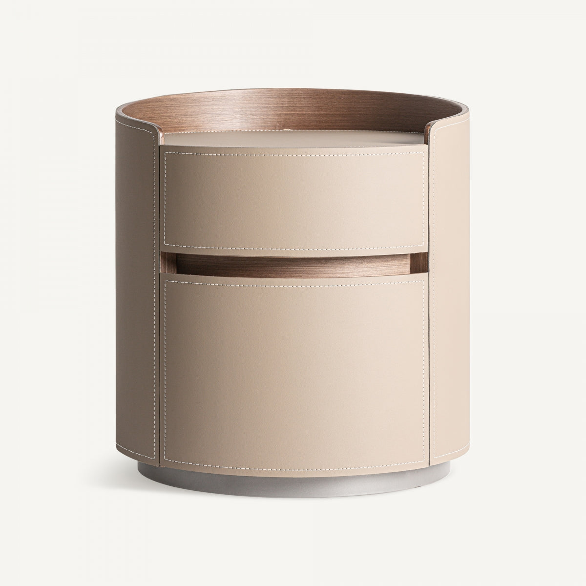 Table de chevet en cuir crème