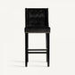Chaise de bar capitonnée en velours noir