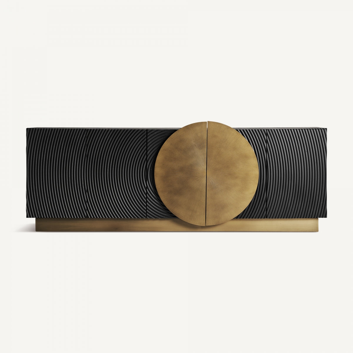 Buffet en bois de manguier noir et laiton
