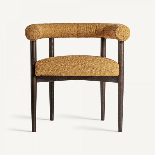 Chaise de salle à manger boucle moutarde
